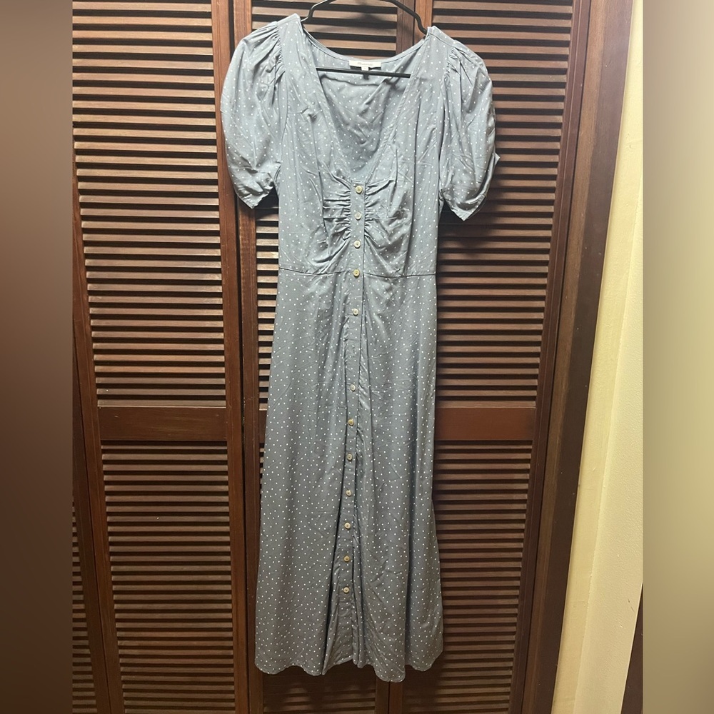 Madewell Leedra Polka Dot Midi Dress Cottagecore Romantic Button Front Size 0 - Picture 3 of 6